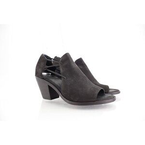 Eileen Fisher Women's Nikki Sandal Size 8 Block Heel Cutouts Black Leather